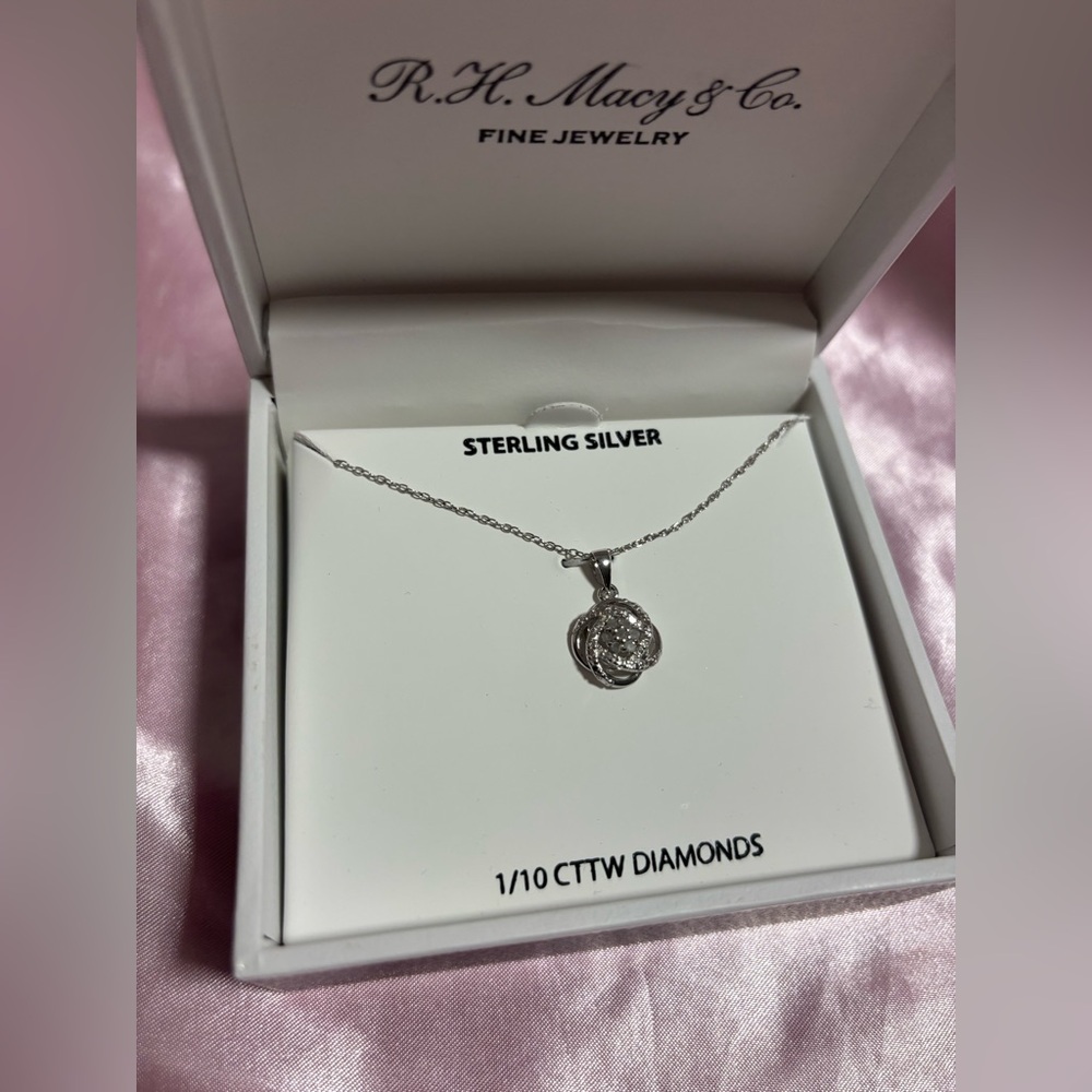 Macy's Sterling Silver Diamond Necklace